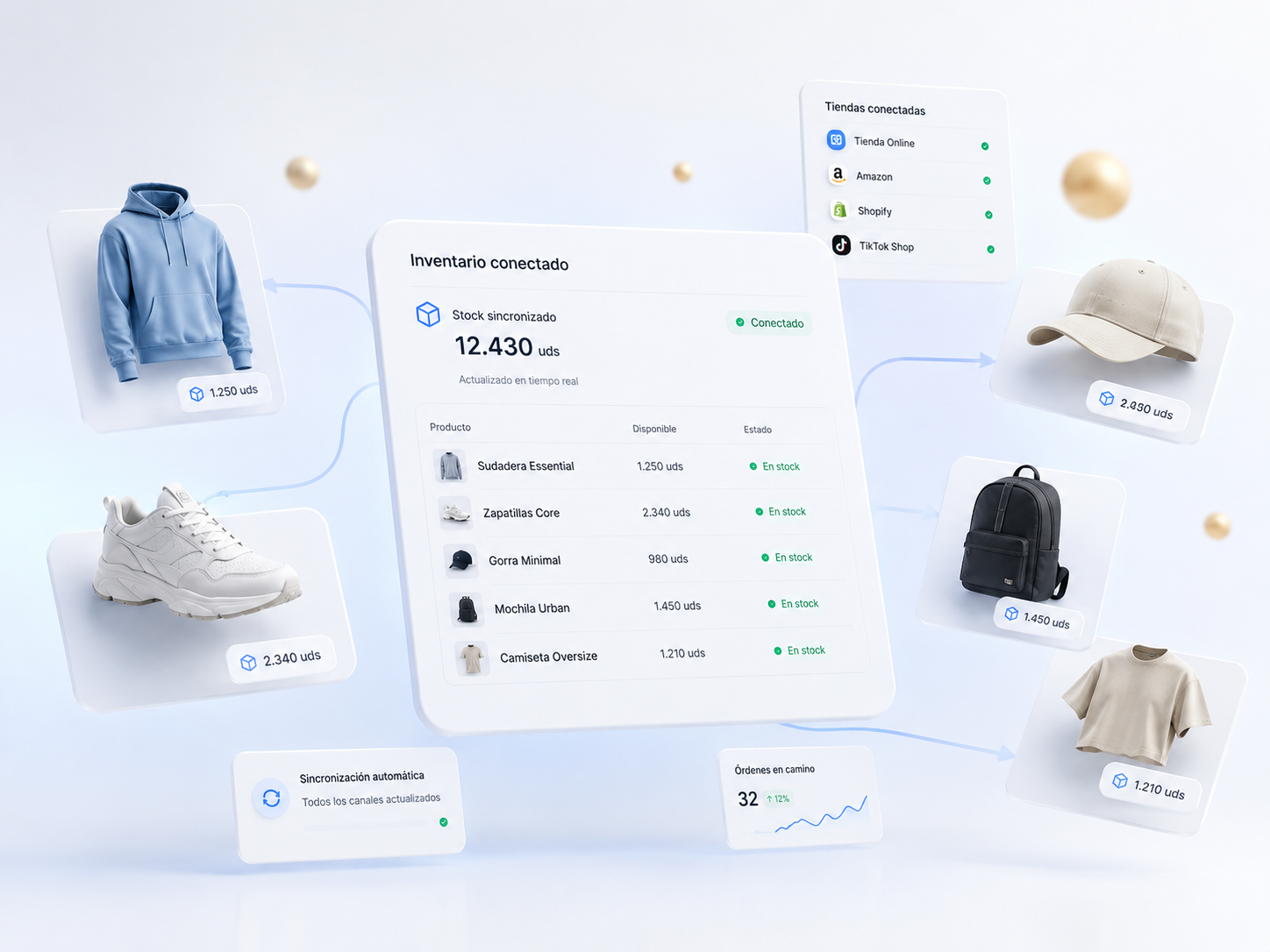 Vista de inventario centralizado en Enviply